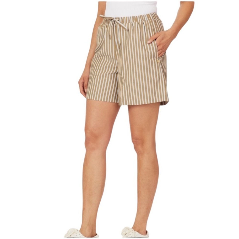 NWT Scotch & Soda Striped Easy Drawstring Shorts Martini Olive Size Large
